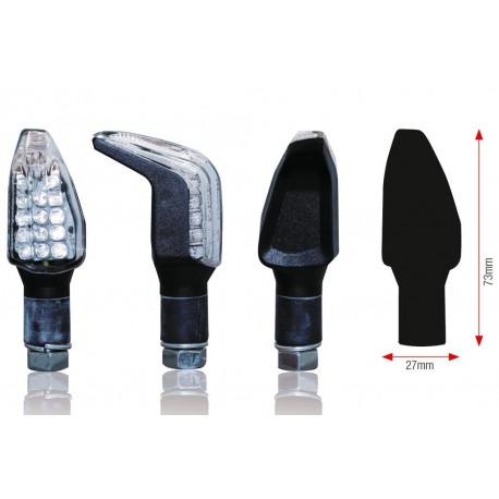 paire de mini clignotants moto V PARTS Boomerang homologué paire de mini clignotants moto V PARTS Boomerang homologué