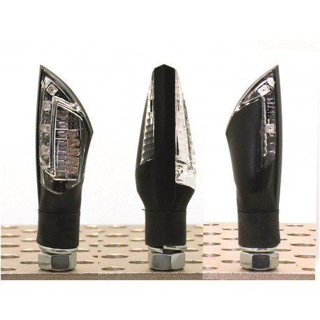 paire de mini clignotants moto SPIKE à leds avec feu fonction veilleuse