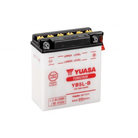 Batterie moto YUASA YB5L-B avec pack acide Batterie moto YUASA YB5L-B avec pack acide