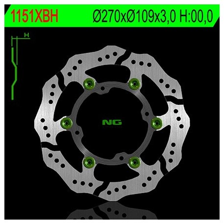 Disque de frein NG BRAKE DISC Pétale Flottant - 1151XBH KAWASAKI KXF 250 KX 250 X KXF 450 KX 450 X