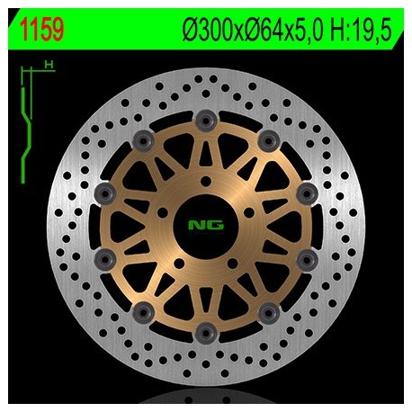 Disque de frein NG BRAKE DISC Flottant 1159 SUZUKI GSX 750 INAZUMA RGV 250 GAMMA