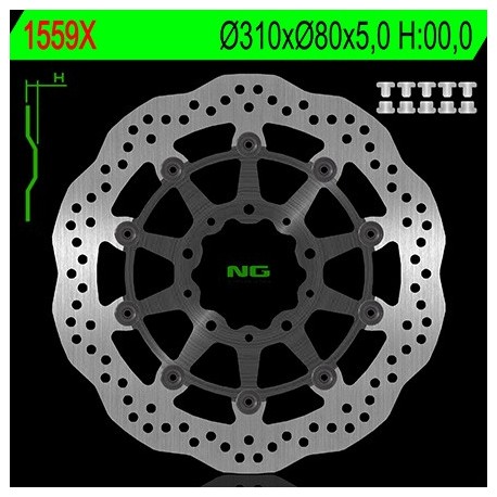 Disque de frein NG BRAKE DISC Pétale Flottant - 1559X KAWASAKI Z800 1000 VERSYS GTR 1400