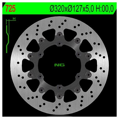 Disque de frein NG BRAKE DISC Flottant 725 KTM 640 LC4 SUPERMOTO 690 SM 690 SUPERMOTO SMC R