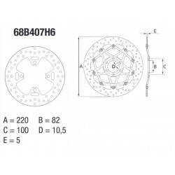 Disque de frein BREMBO Série Oro fixe  68B407H6