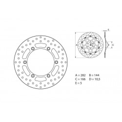 Disque de frein BREMBO Série Oro fixe 68B407G4