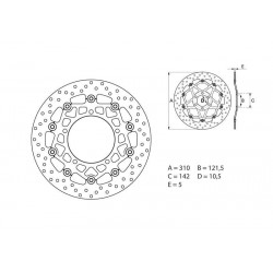 Disque de frein BREMBO Série Oro Flottant 78B40866