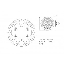 Disque de frein BREMBO Série Oro fixe 68B407F0