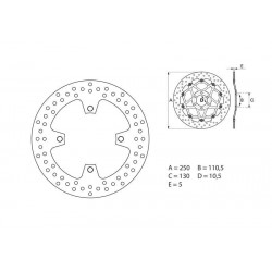 Disque de frein BREMBO Série Oro fixe 68B407A3