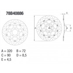 Disque de frein BREMBO Série Oro Flottant - 78B40886