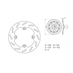 Disque de frein BREMBO Série Oro fixe 68B40748