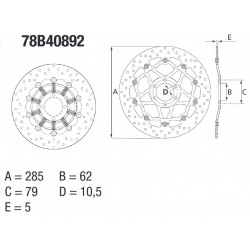 Disque de frein BREMBO Série Oro Flottant - 78B40892