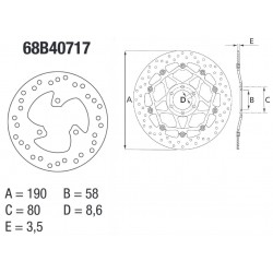 Disque de frein BREMBO Série Oro fixe - 68B40717