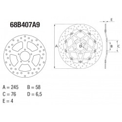 Disque de frein BREMBO Série Oro Semi-flottant 78B408A9