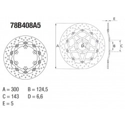 Disque de frein BREMBO Série Oro Flottant 78B408A5