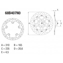 Disque de frein BREMBO Série Oro fixe - 68B407N0
