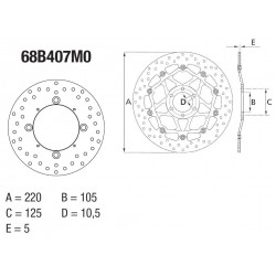 Disque de frein BREMBO Série Oro fixe 68B407M0