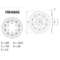 Disque de frein BREMBO Série Oro Flottant 78B408A8