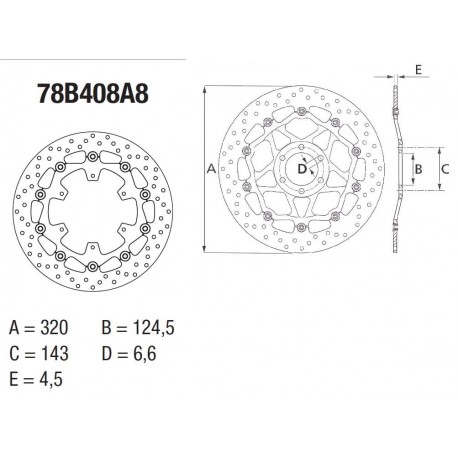 Disque de frein BREMBO Série Oro Flottant 78B408A8 KTM 690 SMC R