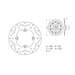Disque de frein BREMBO Série Oro fixe 68B40780