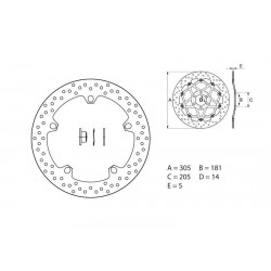 Disque de frein BREMBO Série Oro fixe - 168B407D6