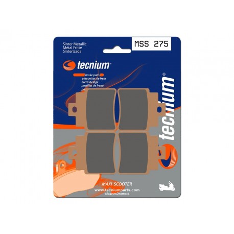 Plaquettes de frein TECNIUM Maxi Scooter métal fritté MSS275 Plaquettes de frein TECNIUM Maxi Scooter métal fritté MSS275
