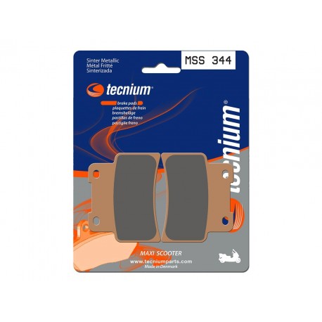 Plaquettes de frein TECNIUM Maxi Scooter métal fritté MSS344 Plaquettes de frein TECNIUM Maxi Scooter métal fritté MSS344