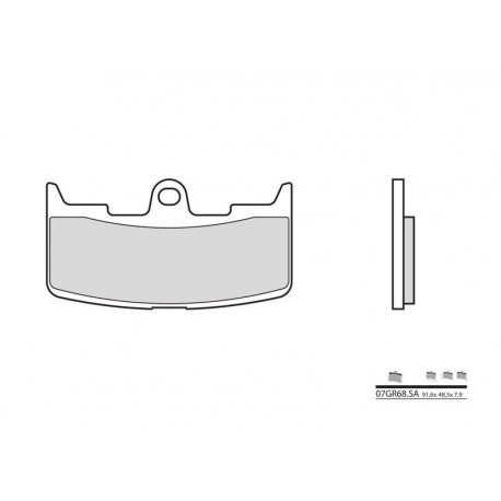 Plaquettes de frein route métal fritté BREMBO 07GR68SA