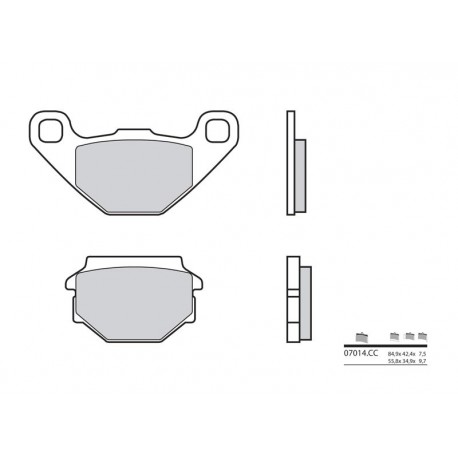 Plaquettes de frein Scooter carbone céramique BREMBO 07014CC