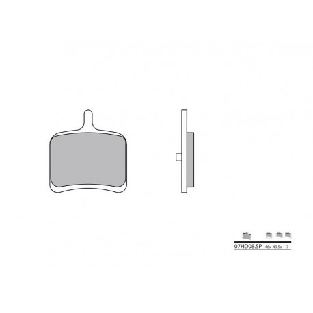 Plaquettes de frein route métal fritté BREMBO 07HD08SP