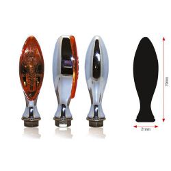 Micro Clignotants moto universel ELIPSE Chromé ampoule