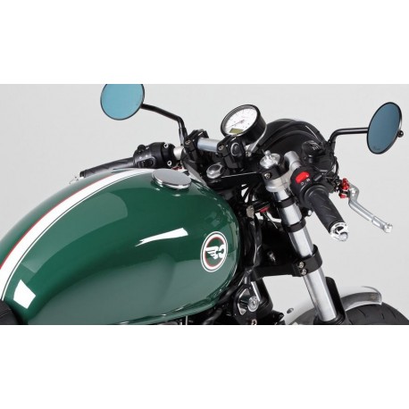 Té de fourche moto vintage anodisé noir LSL TRIUMPH BONNEVILLE SCRAMBLER THRUXTON