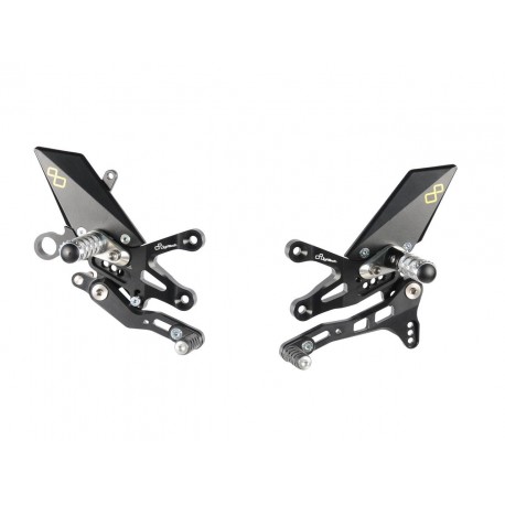 Commandes reculées réglables LighTech avec repose-pieds repliables pour moto APRILIA RSV4 TUONO V4