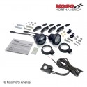 Kit phares anti-brouillard moto universel LED KOSO Aurora livré avec le nécessaire de montage