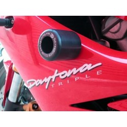 Tampons de protection R&G RACING Classic Style blanc Triumph 675 Daytona 2006-2012