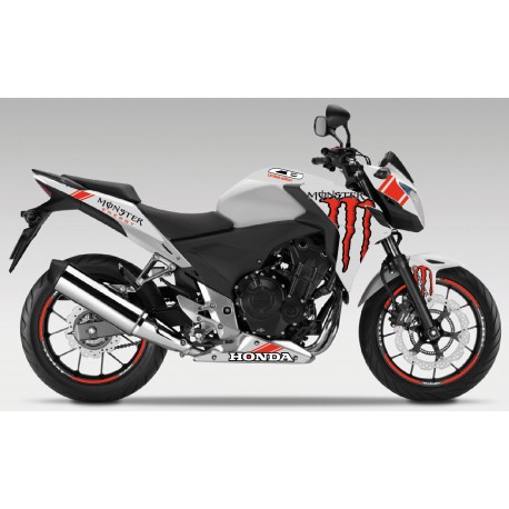 Kit déco MONSTER BLANC HONDA CB500F CB500X 2013-2015