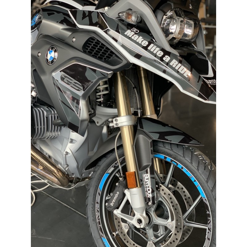 Poggiapiedi Regolabili Per BMW R1250GS, R1200GS E ADV - Pedane Moto In Alluminio CNC, Regolazione 360° E 100mm, Colore Nero