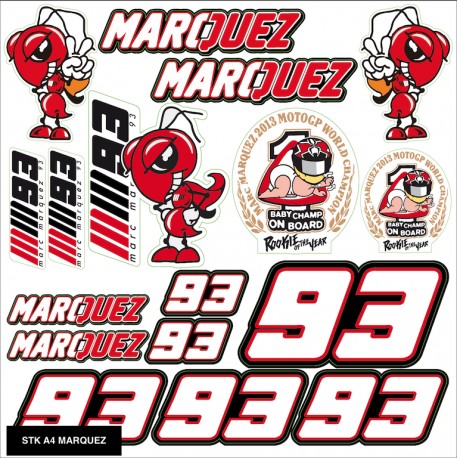 Planche autocollants A4 MARC MARQUEZ