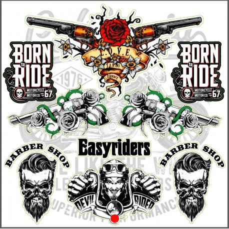 Planche autocollants A4 EASYRIDERS