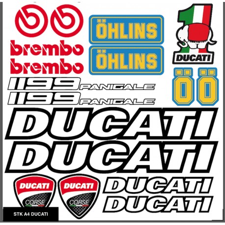 Planche autocollants A4 DUCATI