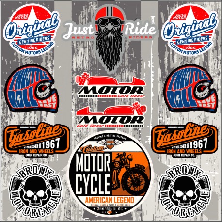 Planche autocollants A4 JUST RIDE