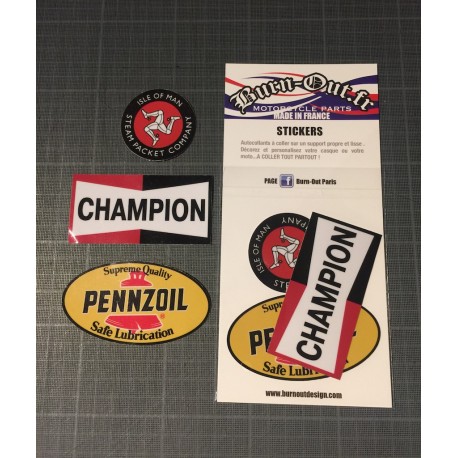 Lot de 6 autocollants TT ISLE OF MAN
