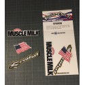Lot de 6 autocollants MUSCLE USA
