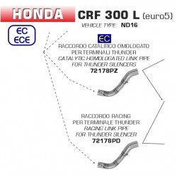 Raccord central d'Echappement ARROW THUNDER HONDA CRF 300 L 2021-2023