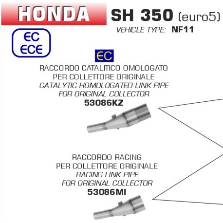 Collecteur d'echappement ARROW HONDA SH 350 2021 à 2023