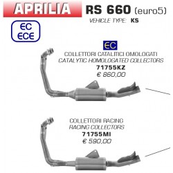Collecteur d'Echappement racing ARROW pour silencieux ARROW APRILIA RS 660 TUONO 660 2020-2023