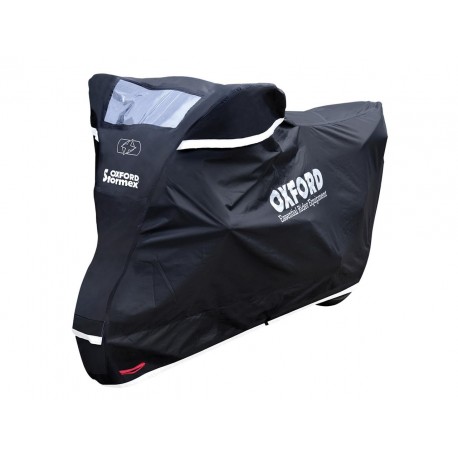 Housse de protection moto OXFORD Stormex anti-pluie, anti-poussière, anti-neige et anti-soleil.