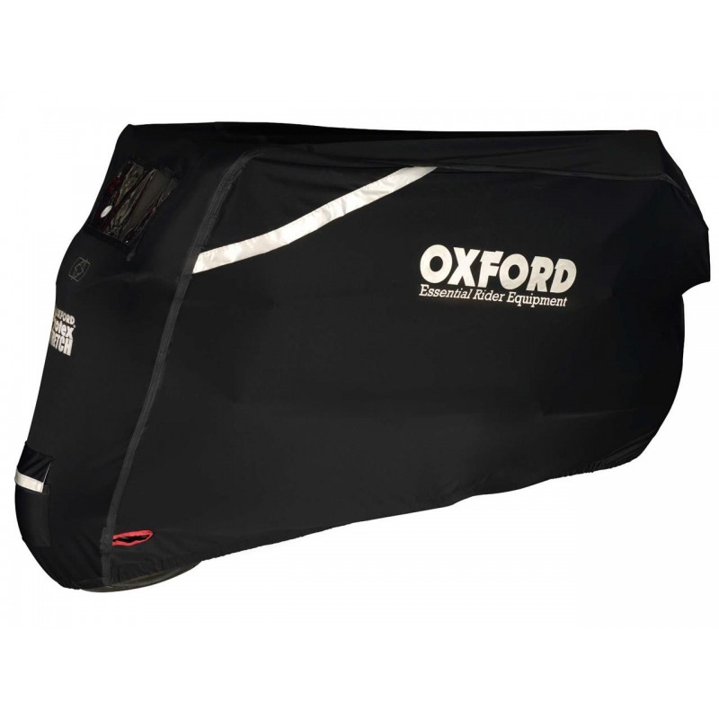 HOUSSE DE PROTECTION moto EXTÉRIEUR OXFORD PROTEX STRETCH anti-pluie, anti- poussière, anti-neige et anti-soleil.