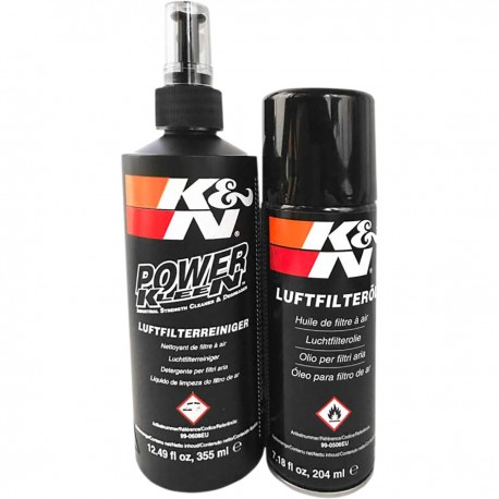 Kit nettoyage Filtre à air moto K&N lavable comprenant 1 nettoyant et  l'huile entretien moto chez equip'moto
