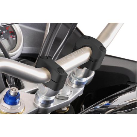 Kit conversion de guidon moto SW MOTECH Ø 22mm to Ø 28mm. h 20 mm. Noir.