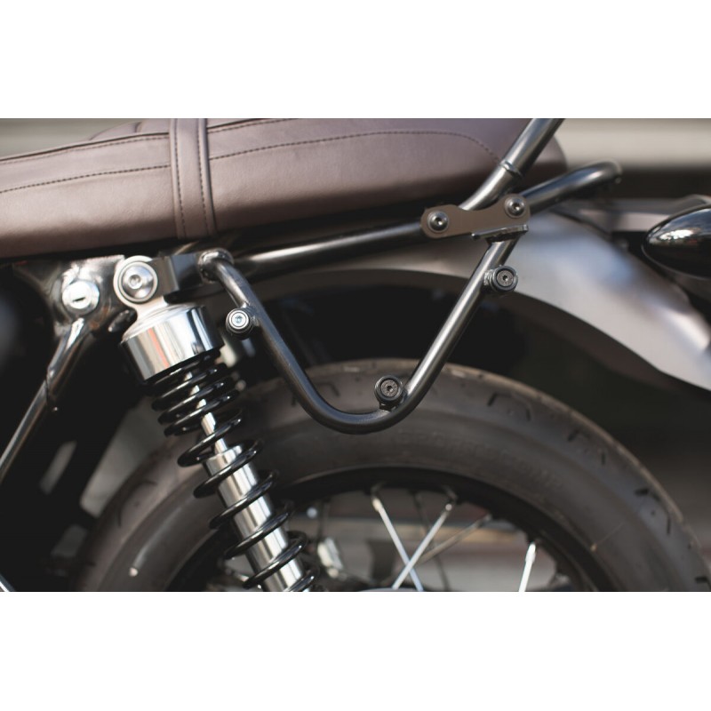 Legend Gear sacoche latérale moto vintage TRIUMPH BONNEVILLE T100 T120  bagagerie moto sw motech chez equip'moto